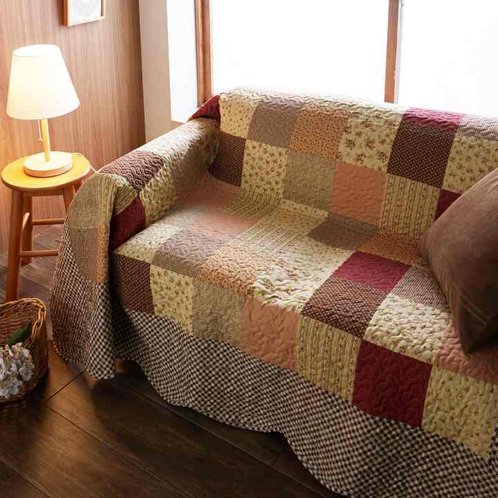 パッチワークキルトマルチカバー・ソファーカバー ＜カントリーチェック＞