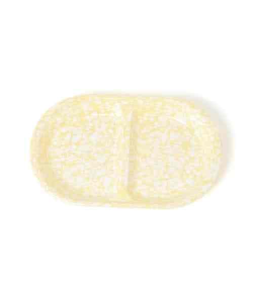 メラミン2仕切りプレート[アンニョンBY CLIP]［2色］