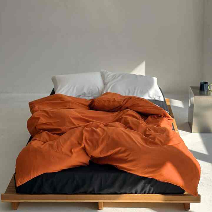 orange×black×white 無地布団カバーセット［3サイズ］