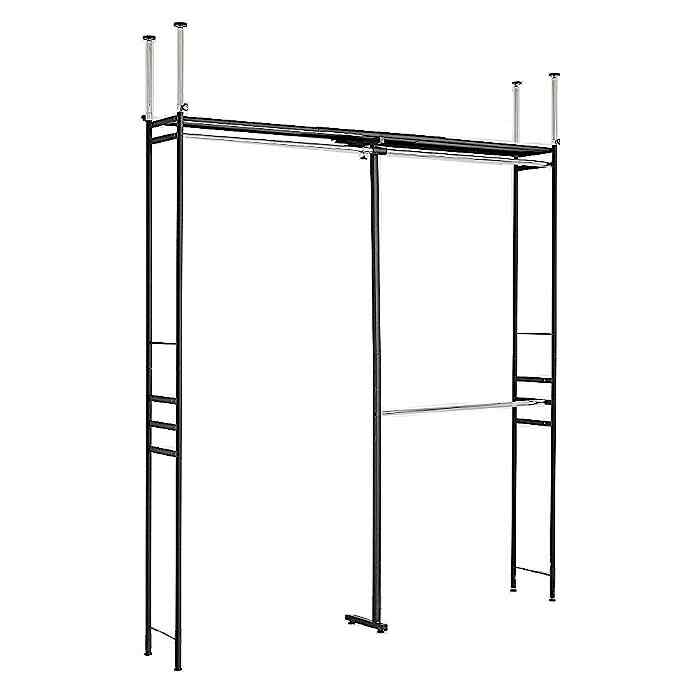 突っ張り ハンガーラック スリム 頑丈 2段［2色］