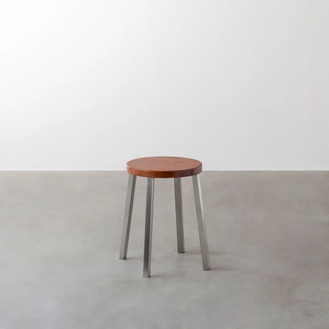 KANADEMONO THE STOOL / ラバーウッド ブラウン × Stainless Standard