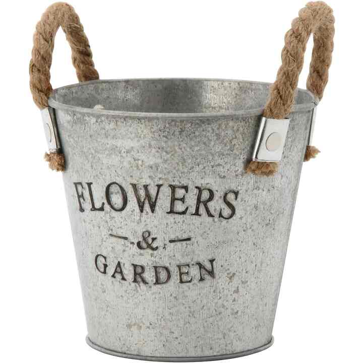 ガーデン フラワー ブリキ バケツ ラウンド  Sサイズ 