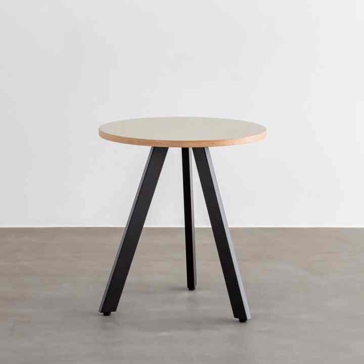 THE CAFE TABLE / リノリウム　Black Steel 3pin × ラウンド φ60 - 65