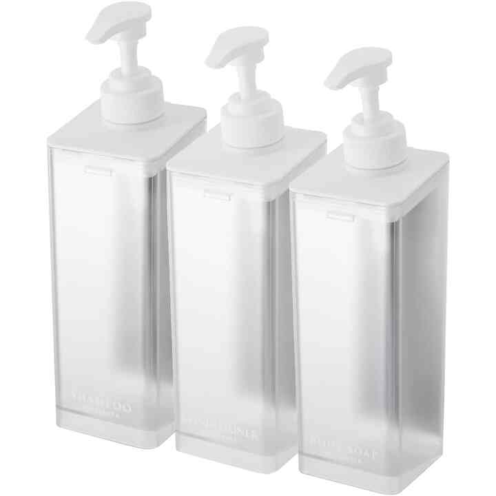 たっぷり洗剤が出る マグネット ディスペンサー MIST シャンプー コンディショナー ボディソープ 【3本セット】