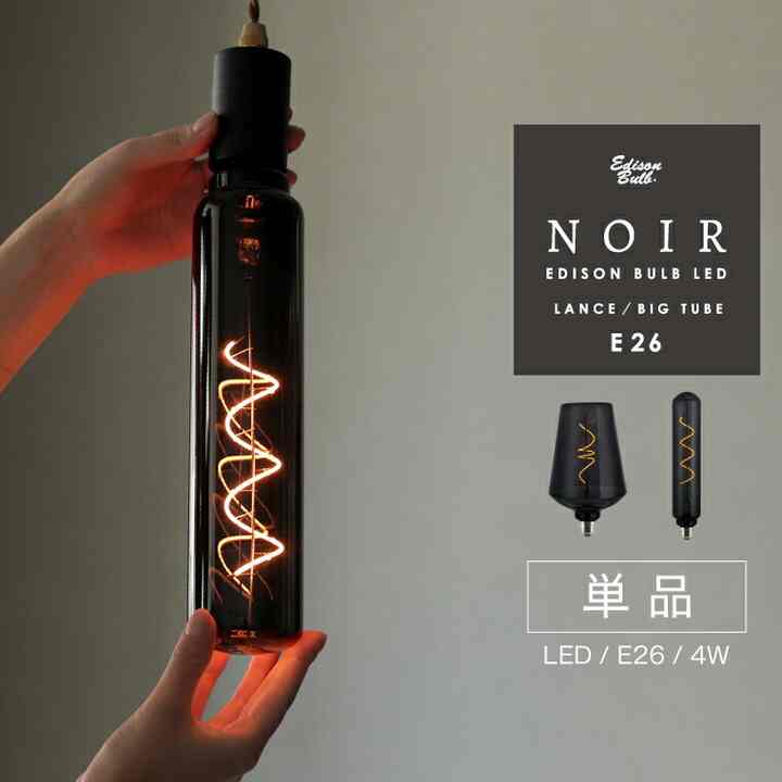 NOIR エジソンバルブLED ノワールランス BIGチューブ E26