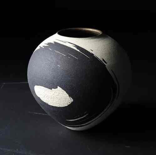 丸壺 刷毛目丸 25-21