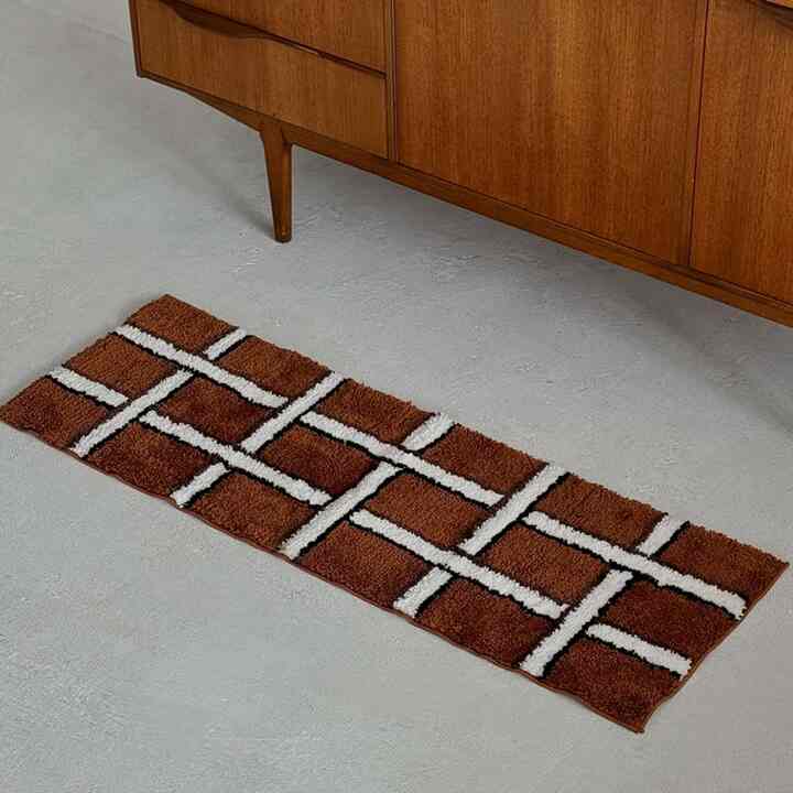 weave ブラウン ロングラグ 40cm×120cm