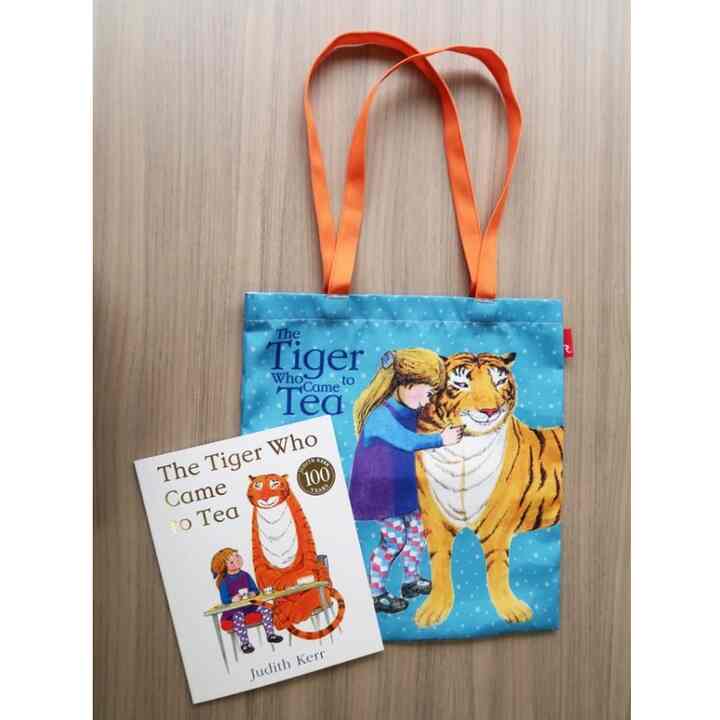 おちゃのじかんにきたとら トートバッグ