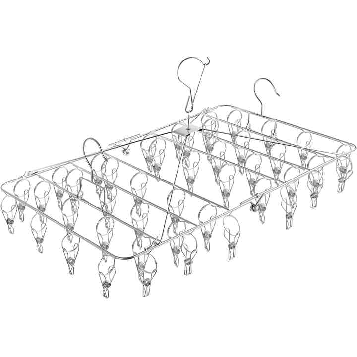 ピンチハンガー 44ピンチ 角ハンガー 引っ張るだけ オールステンレス ダブルフック 洗濯ハンガー