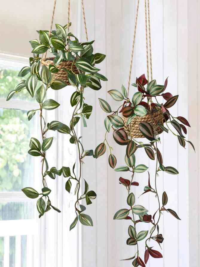 吊り下げ式 草むら、メッシュグラス、ポリエステル製人工植物