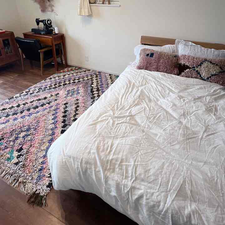 優しいパープルとぴんくのボシャルウィット ラグ