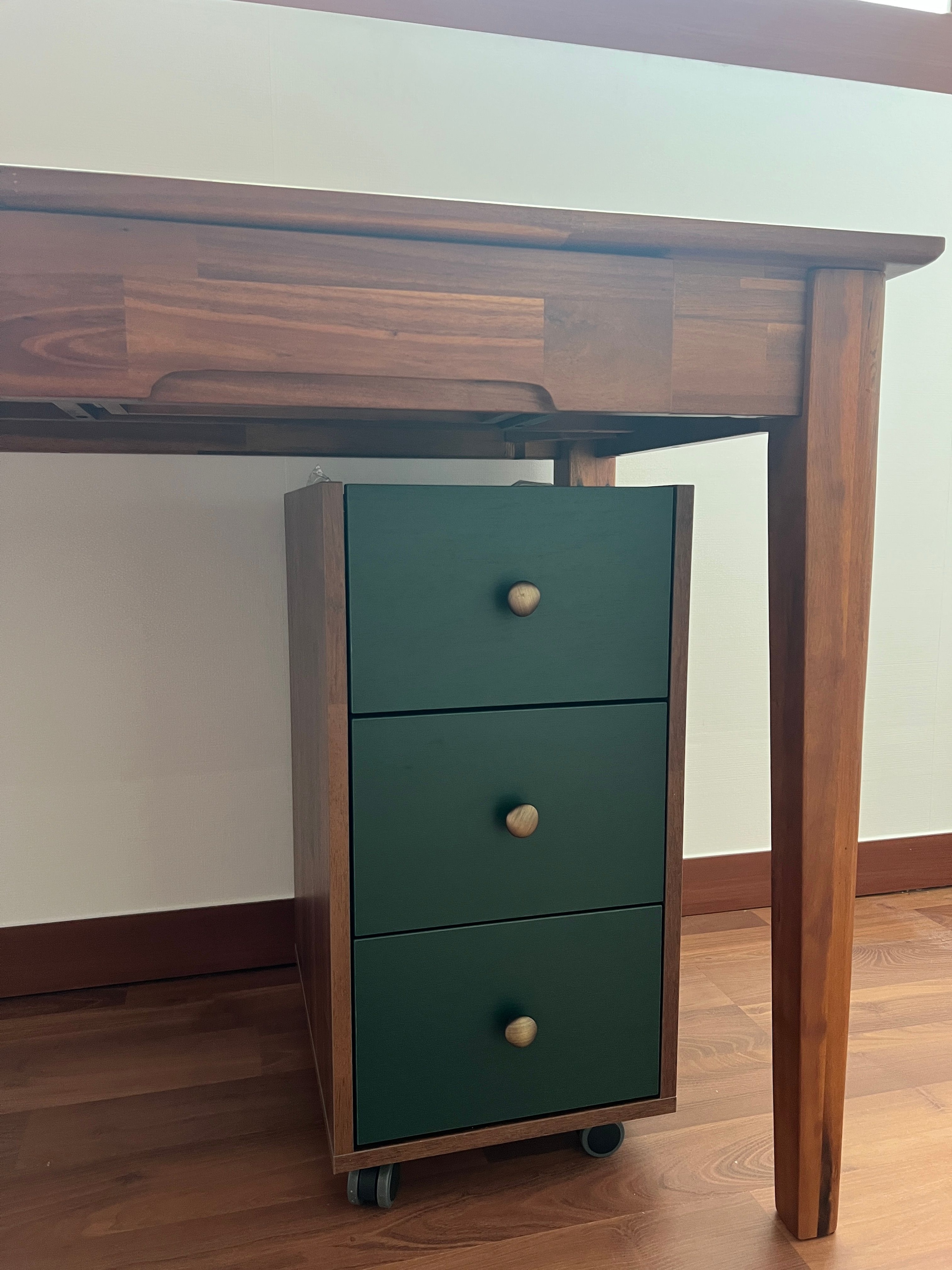 3-Drawer Rolling Storage Cart with Wood Accents user photo