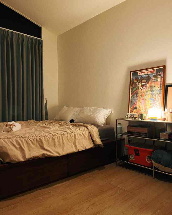 If the living room and kitchen are maximalist, our bedroom is the opposite 😂
Very minimalist, because the goal is to minimize distractions. In the end, for us, the bedroom is a space to rest and daydream, so here it is: Our ultra minimalist bedroom which is fortunately helped by a fairly unique sloping ceiling structure 😂

#BedroomStyling #MinimalistBedroom #InspirasiKamar #MidCenturySideTable #AluminiumSideTable #OpenStorage