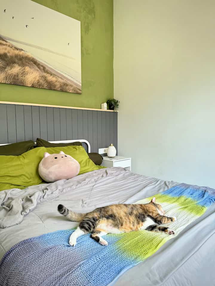 Mini Master Bedroom Yang Ukurannya Cuma 3x3m😳😳

Iya, kamar tidur utamanya emang kecil, ukurannya cuma 3x3 meter persegi aja. Tapi alhamdulillah nyaman koq buat kami. Walau kalo ambil foto susah anglenya karena sempit. Hehe. 

Sengaja kami gak pilih furnitur yang bulky, pilih warna yang cerah, motif polos, jendela dengan ukuran yang besar, jadinya tempat tidur ini tetap nyaman untuk istirahat.

Buktinya nyunyun si majikan aja sehari-hari selalu tidur disini. Miauw! 😻😻

#RumahSemak #BedroomStyling #BedroomDecor #BedroomMakeOver



