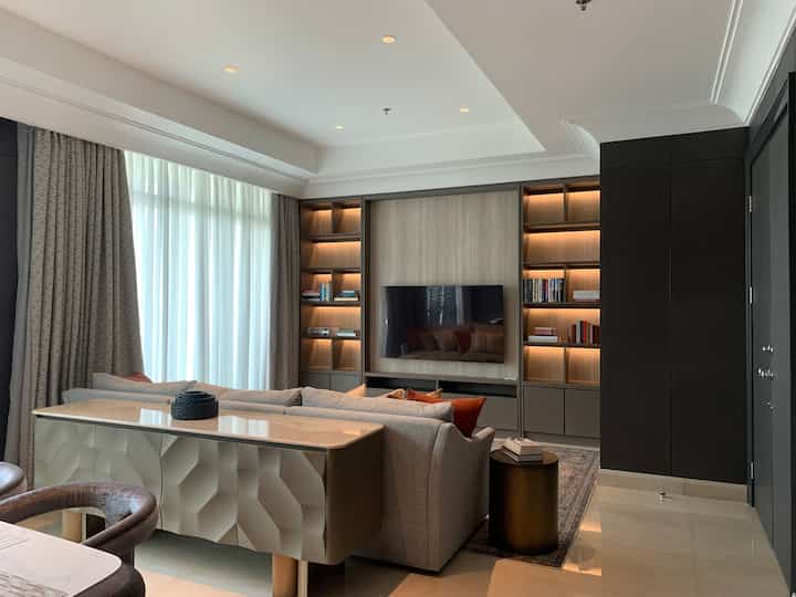 Renovasi apartemen ruang tamu #apartment #livingroom #renovation