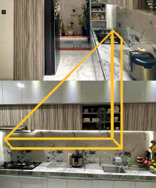 Pada saat pembangunan dapur, perencanaan pada saat itu adalah bagaimana dapur ini nyaman, serta memiliki fungsi yg maximal. 

Slide 1: Ide buat kalian yg ingin, membangun dapur coba deh kalian terapkan seperti dapurku ini yang menggunakan konsep TRIANGLE KITCHEN yang artinya dengan metode ini kalian menghemat tenaga dan mengefisien waktu pada saat beraktifitas di dapur. 
Slide 2:Dengan menggunakan metode skylight diatas dapur, pastinya penerangan di dapur ini, pada siang hari tidak membutuhkan lampu, artinya akan menghemat biaya untuk listrik
Slide 3: pada saat membangun dapur,aku sudah mempersiapkan, tempat-tempat yang aku butuhkan seperti tempat penyimpanan bumbu, yg kuletakan didekat kompor sehingga memudahkan pada saat memasak, serta kabinet atas untuk penyimpanan barang yg jarang dipakai dan kabinet bawah, untuk peyimpanan barang sehari- hari. Semoga menginspirasi
#MyDreamKitchen
#KitchenIdeas
#KitchenInpiration