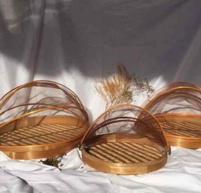 TUDUNG SAJI BAMBU KERANJANG LAUK ANYAMAN