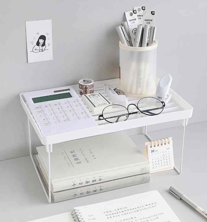 Rak Meja Stationery Desktop Storage Rak Lipat Penyimpanan Buku ATK