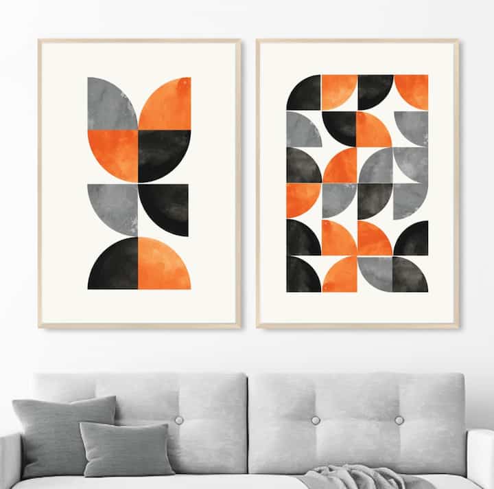 Hiasan Dinding Ruang Tamu Minimalis 80x57cm & 40x57cm