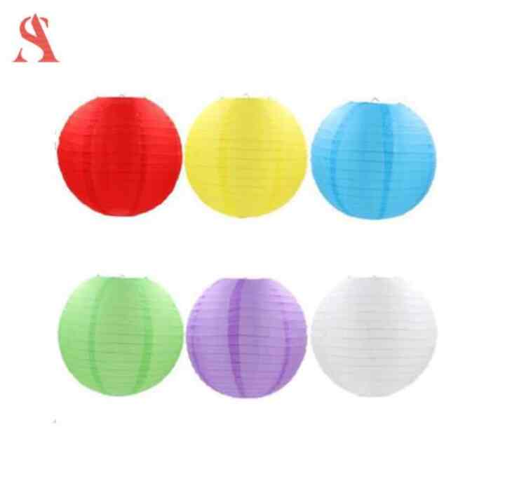 LAMPION KERTAS KATUN POLOS WARNA WARNI UKURAN 30cm