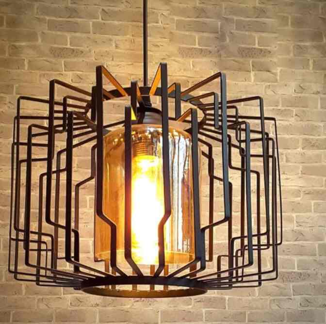 Lampu hias gantung dekorasi cafe resto SQUARE IRON CAGE pendant light