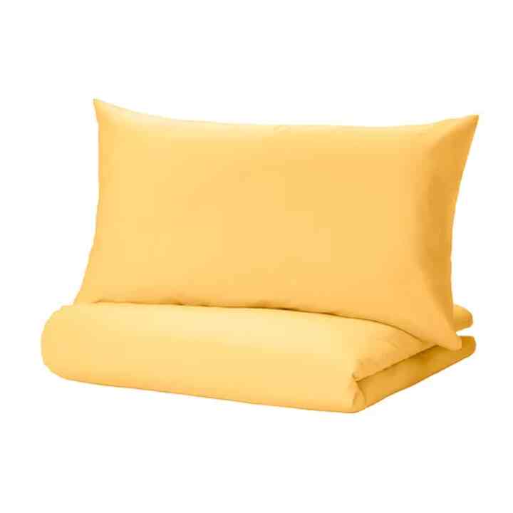 NATTSVÄRMARE Sarung duvet dan sarung bantal, kuning, 150x200/50x80 cm