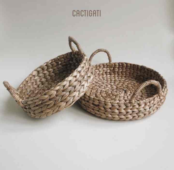 TRAY BULAT | KERANJANG PENYIMPANAN ENCENG GONDOK