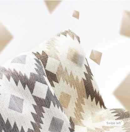 Kain Hikaron Motif Geometris Modern Abstrak