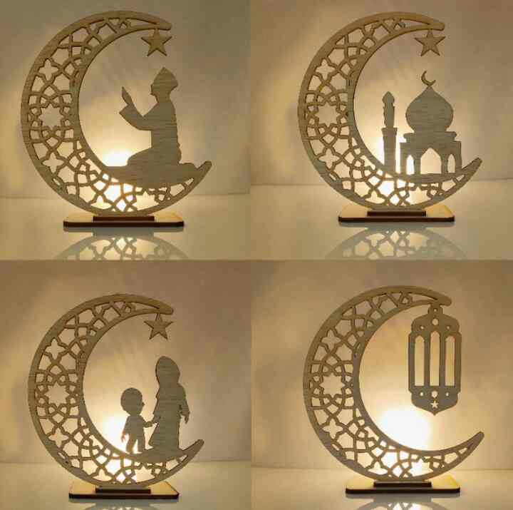 Lampu lebaran idul fitri dekorasi lilin ramadhan ornament bulan