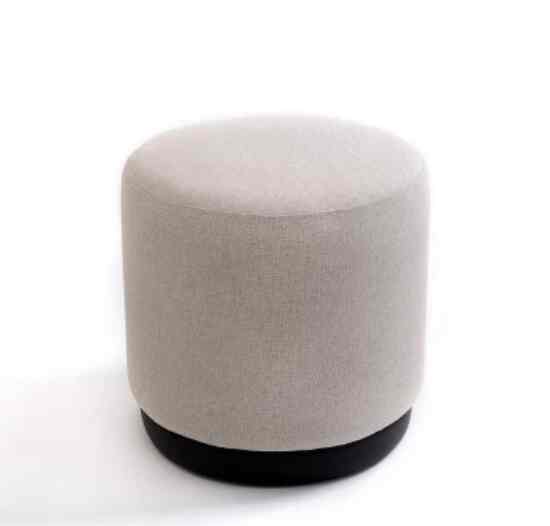 Kursi bundar sofa pouf Bestottoman Kain Krem - Bottom Black
