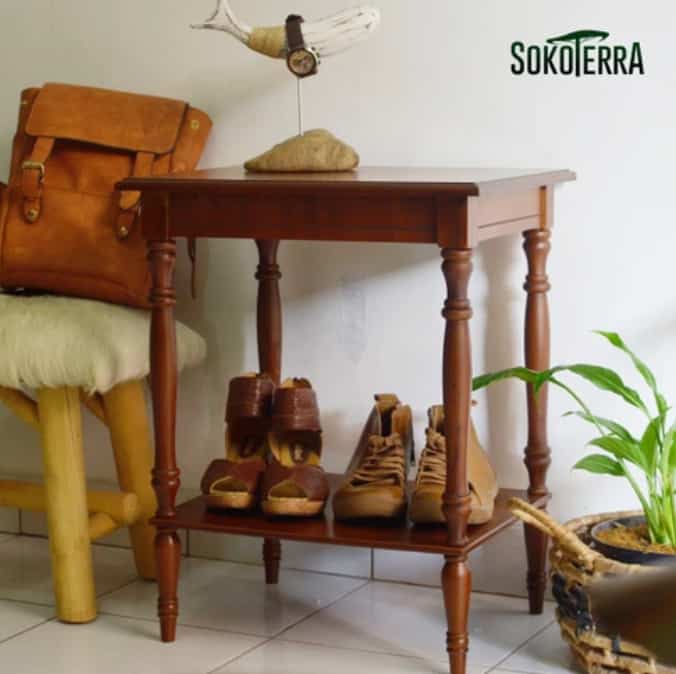 Meja Tamu Kecil ALBA Side Table, Cokelat