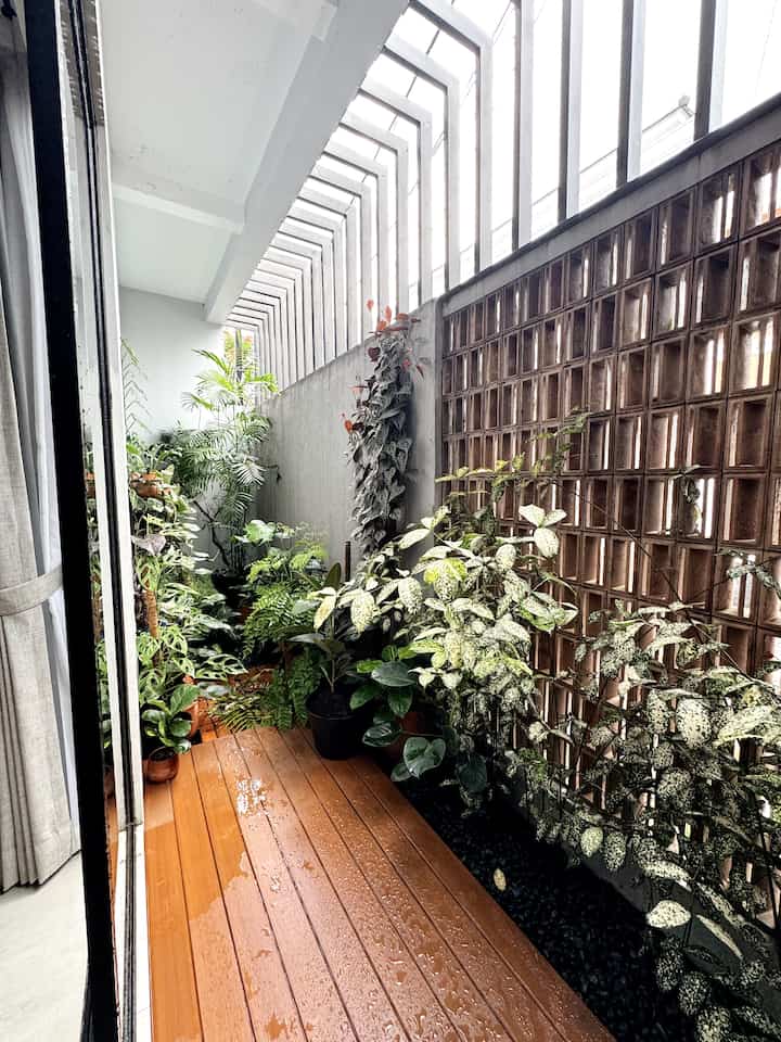 Samping rumah yang dijadikan Taman Kecil 

Ukuran taman ini hanya 1m x 7m dan dibuat patio atau taman kering 

Jadi memang sengaja tidak ditanami rumput, untuk mempermudah perawatannya

#bumitimi #patio #tamankering #terasrumah #lembangbandung #rumahtanpaarsitek #rumahcluster #desainindustrial 