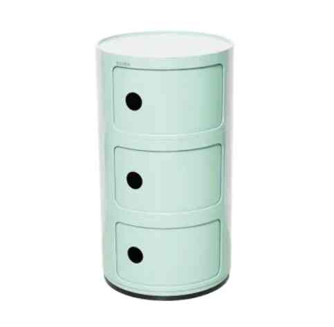 Laci Penyimpanan 3 Tingkat Dengan Pintu Geser Round - Hijau