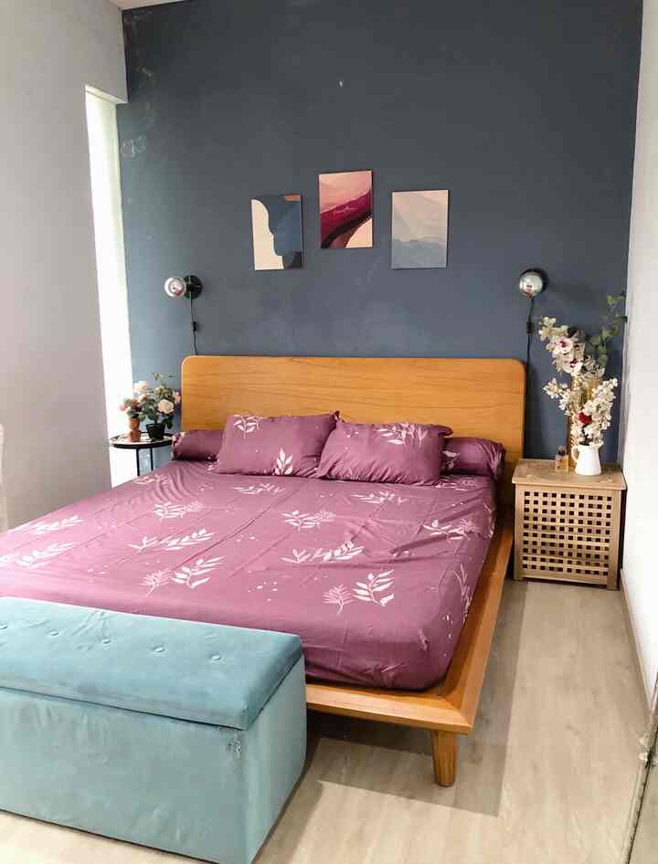 Tempat paling nyaman untuk melepas lelah
#favoitplace #bluebedroom #inspirasikamar #kamartidur #parketkayu