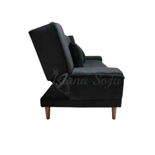 Sofa bed Alpha Minimalis Suede Hitam