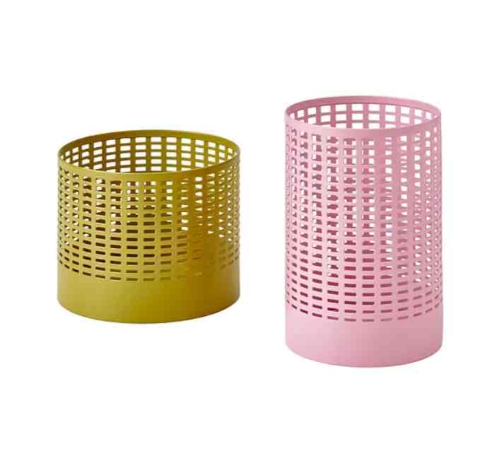 TESAMMANS Tempat lilin kecil, set isi 2, kuning/merah muda