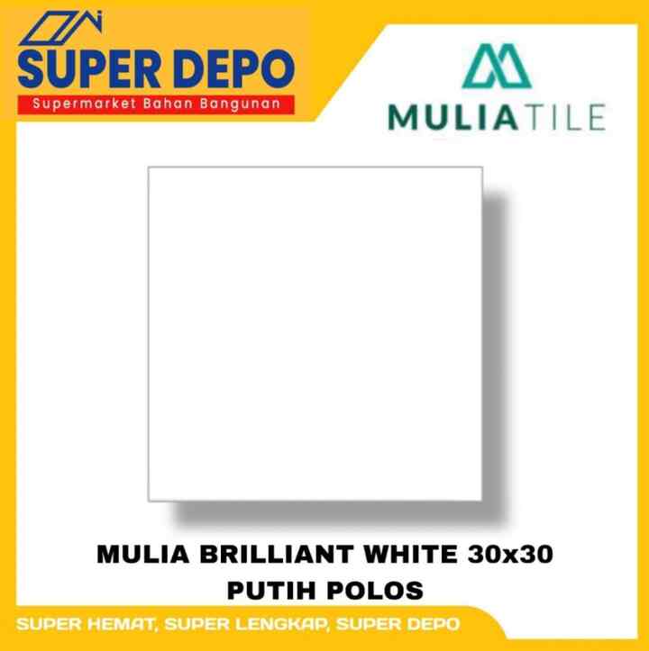 KERAMIK LANTAI MULIA PUTIH POLOS 30X30