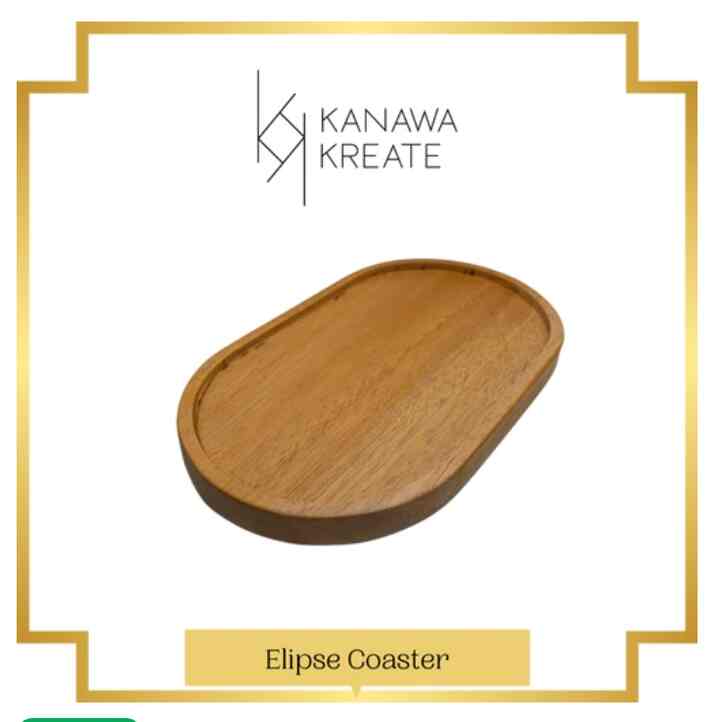 Tatakan Gelas Kayu Mahogany | Elipse Coaster
