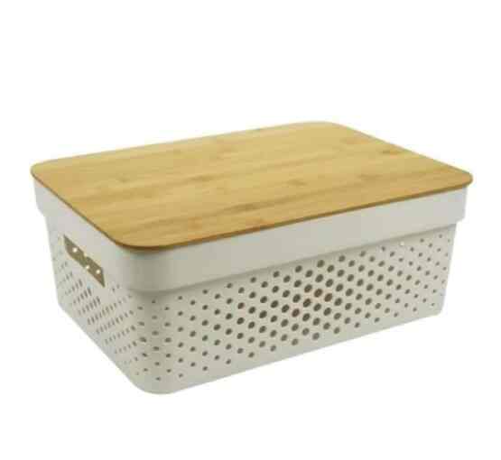 Storage box waffle/Kotak simpan tutup kayu