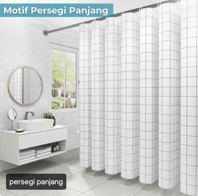 Gorden Kamar Mandi Shower Curtain Motif / Tirai Kamar Mandi Premium - 150x180 cm, Persegi Panjang