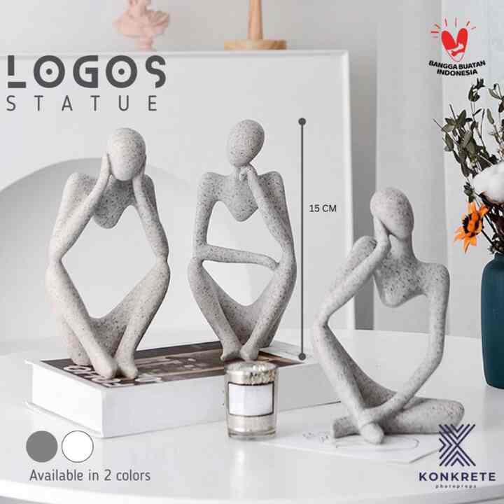 3 pcs Concrete Statue 15 cm