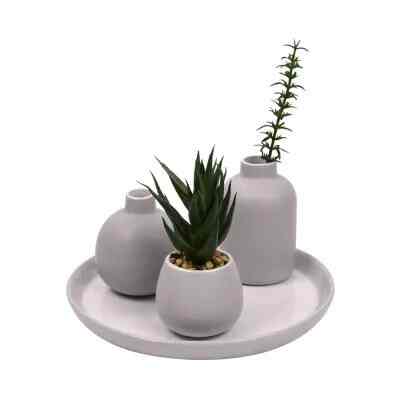 Vas Keramik Set 3 Pcs Sully Ball Trio - Abu-abu