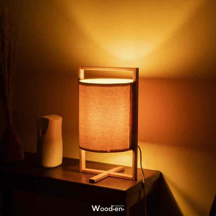 Lampu Tidur Meja Kayu