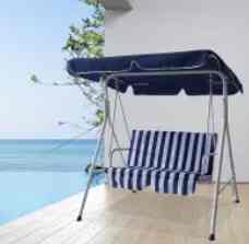 Kursi Ayun 2 Seater Stripe - Biru/putih