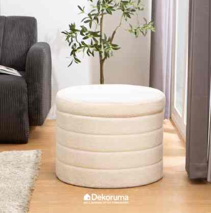 MAZU Kursi Stool Minimalis dengan Storage Krem