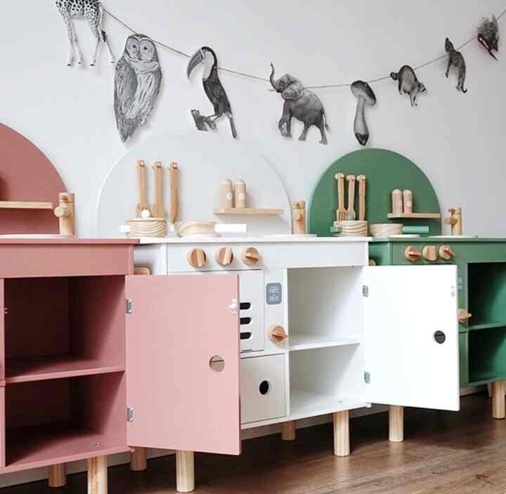 scandivia style wooden kitchen set