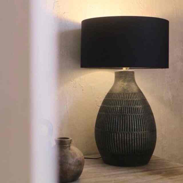 Lampu Meja - Handmade Pottery Lamp Terracotta