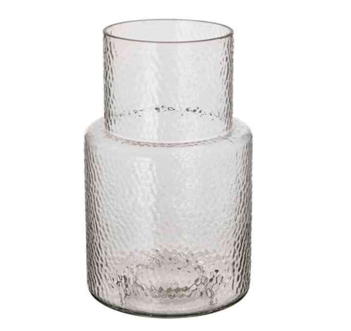 KONSTFULL Vas, kaca bening/berpola, 26 cm