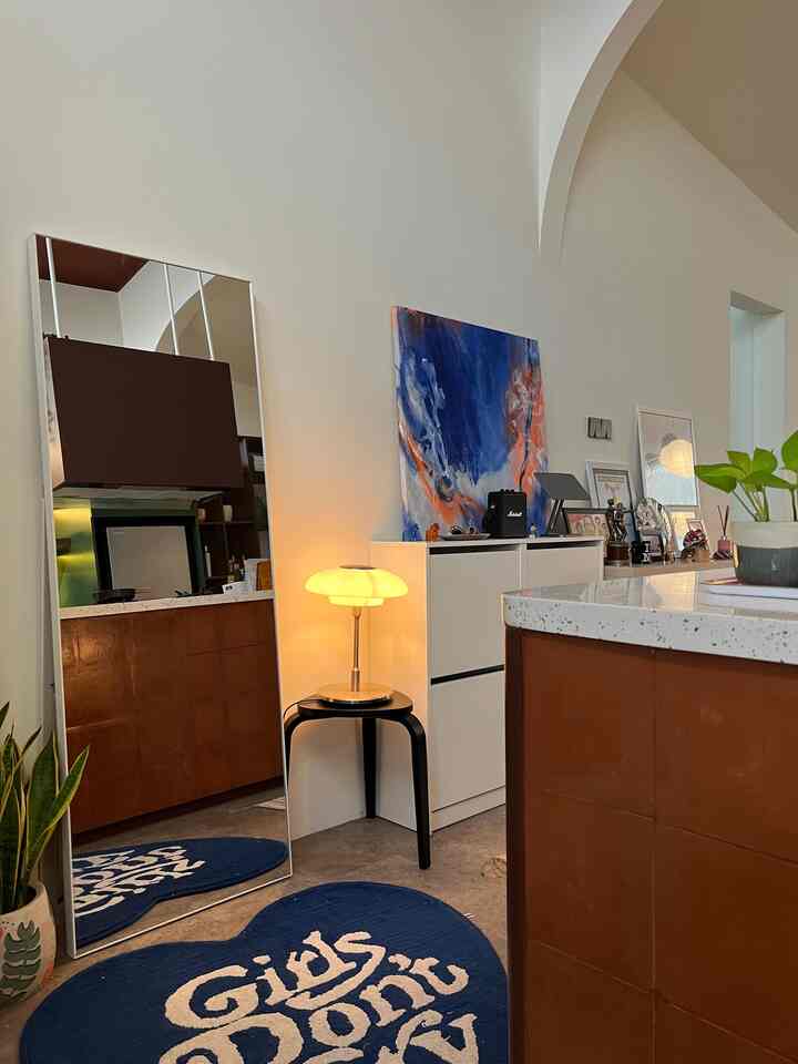 karya seni baru ada di rumah ✨ #ArtworkAtHome #KitchenIdea #KitchenDecorItems #LivingAlone #MidCenturyModern