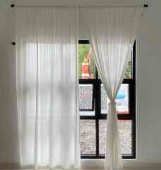 Gorden Linen Tirai Villa Estetik Aestethic Putih